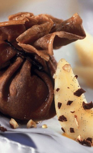 Aumônières poire-chocolat