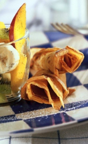 Crêpes aux épices et fruits