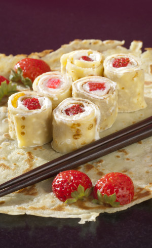 Maki de crèpes aux fraises