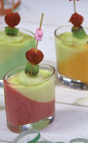 Verrines bi-goût et brochettes de fruits Vidéo