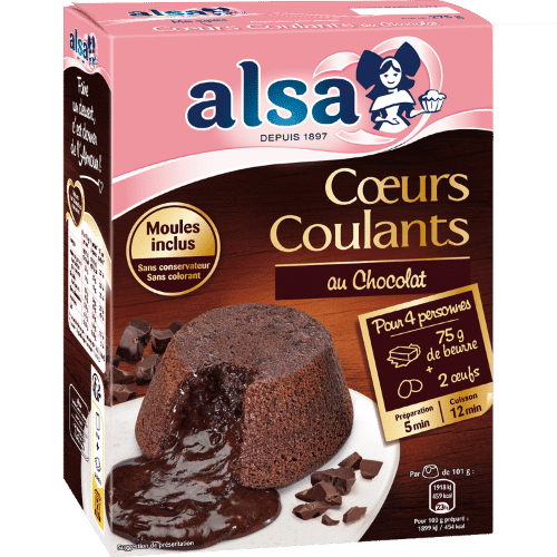 Cœurs coulants au Chocolat alsa