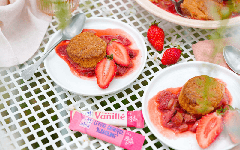 Cobbler fraise/rhubarbe alsa