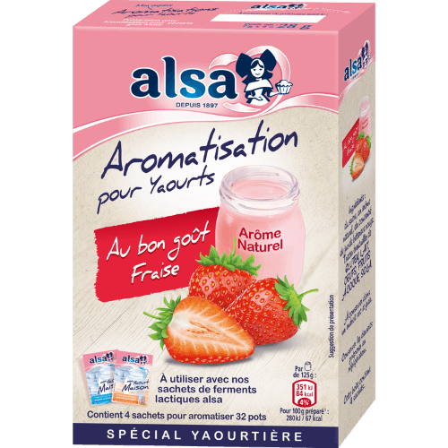 Aromatisation pour yaourt au bon goût fraise alsa