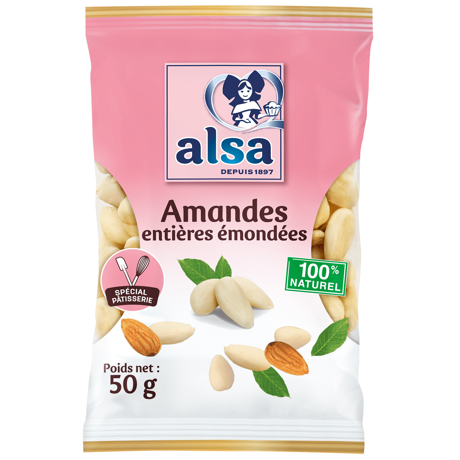 Amandes émondées, Amandes