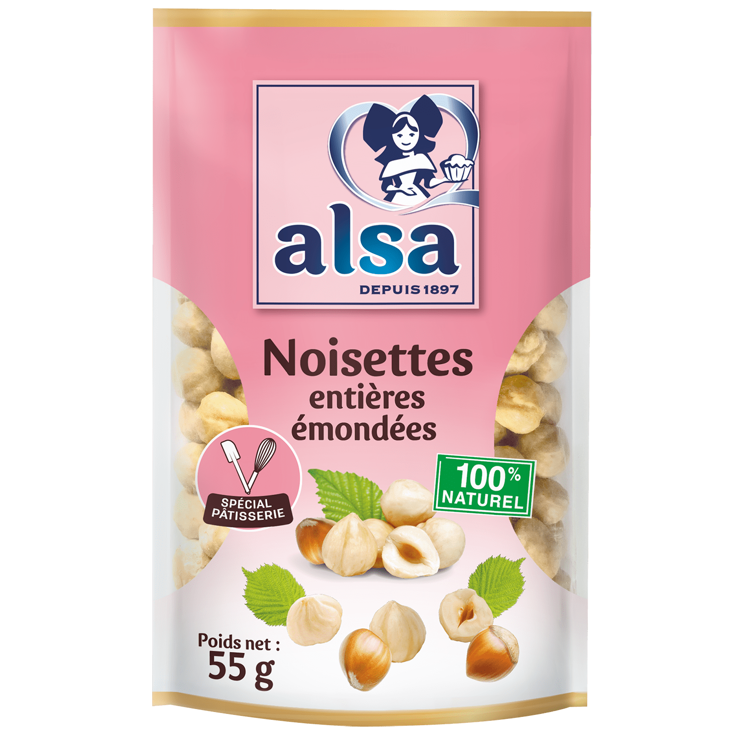 Noisettes entières décortiquées alsa