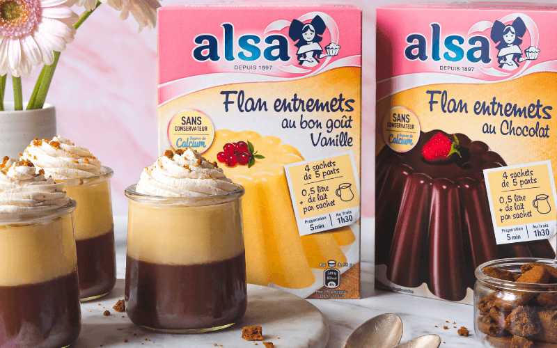 Petits pots vanille chocolat et chantilly au spéculoos alsa