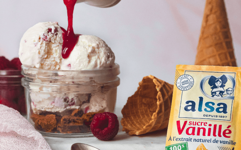 Glace au yaourt et à la framboise (sans sorbetière) alsa