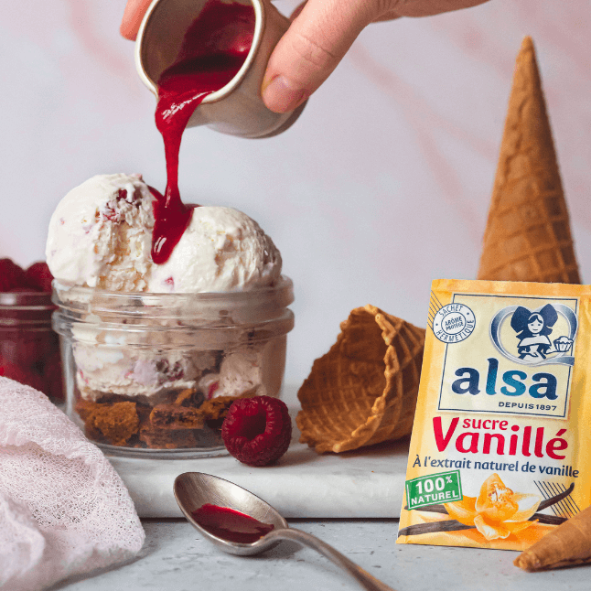 Glace au yaourt et à la framboise (sans sorbetière) alsa