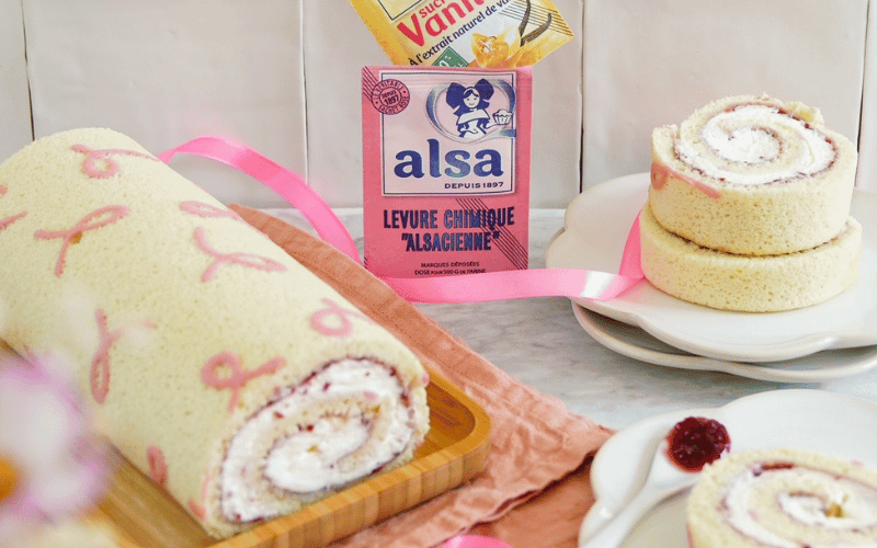 recette de Roulé à la confiture - Ruban rose alsa