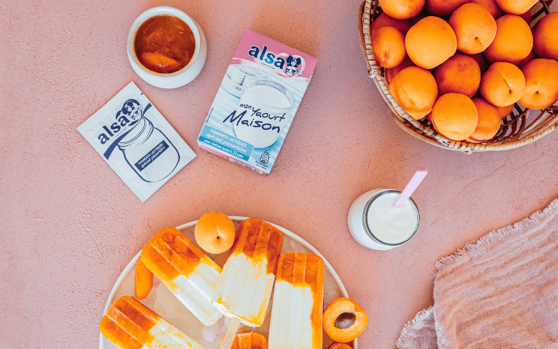 Recette bâtonnets glacés yaourt abricots alsa