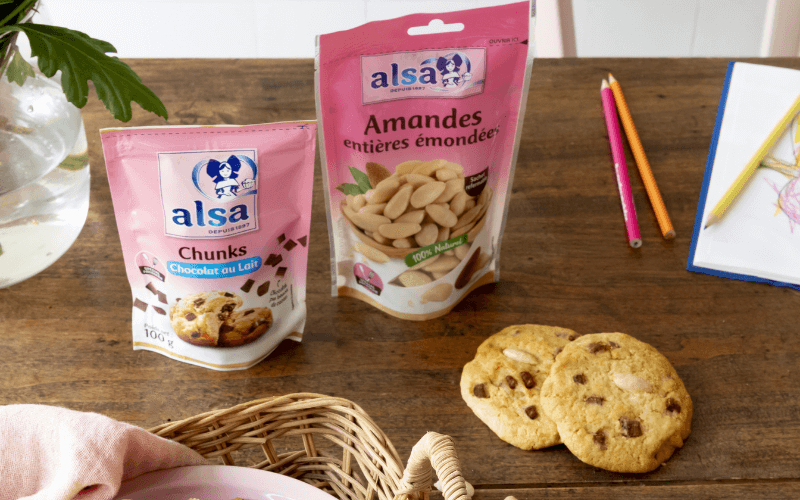 recette Cookies aux amandes et pépites de chocolat alsa