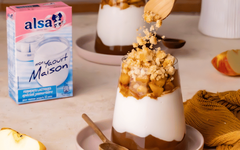 recette de Verrines pommes & crème de marrons alsa