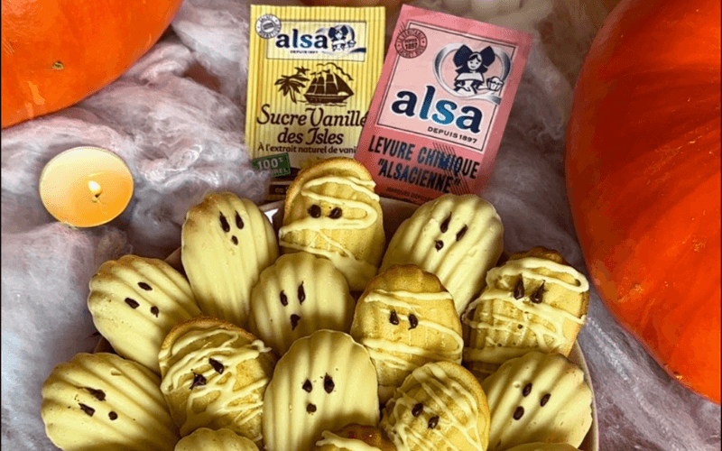 recette Madeleines fantômes - Halloween alsa