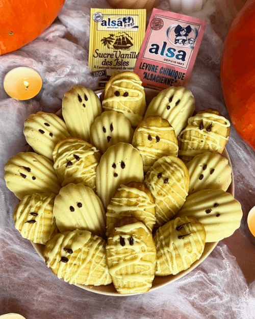 recette Madeleines fantômes - Halloween alsa