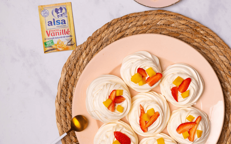 recette Pavlova mangue fraise alsa