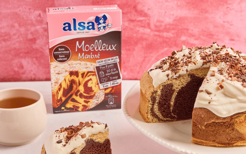 recette Moelleux marbré avec chantilly et chocolat alsa