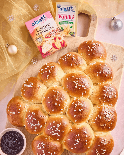 recette Brioche festive en sapin alsa