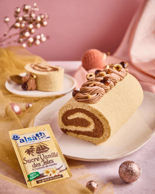 recette Bûche vanille & noisette alsa