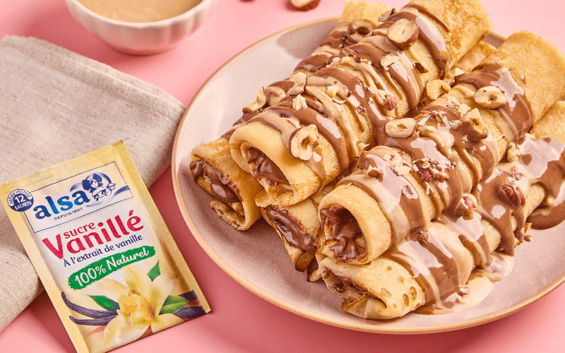 recette Crêpes chocolat noisette & praliné maison chandeleur