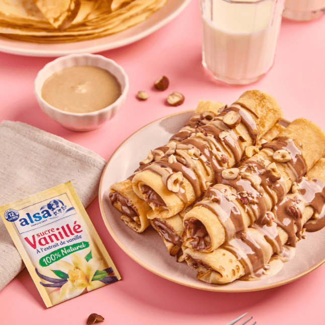 Crêpes chocolat noisette & praliné maison